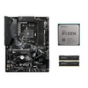 Amd Ryzen 9 5950X Cpu+Gigabyte X570 Gamingx Motherboard+Ddr4 16G 3200Mhz Ram X2