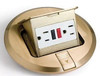 LEW ELECTRIC PUFP-B 6 Brass pop up floor plate with GFI receptacle