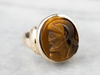 Antique Tiger'S Eye Cameo Ring