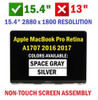 New Lcd Screen Display Assembly Space Gray Apple Macbook Pro 15" A1707 2016 2017