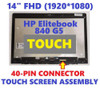 L18314-001 Hp Elitebook 840 G5 Panel Lcd Display Touch Assembly Privacy 40 Pin