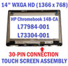 1366X768 Lcd Touch Screen Display Assembly Hp Chromebook X360 14B-Ca0013Dx
