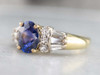 High 18K Gold Sapphire and Diamond Ring