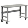Mobile Adjustable Height Workbench Steel 72"W X 30"D Gray