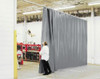New 8'Hx24'W Industrial Curtain Wall Partition-Solid Panel-Ceiling Mount