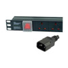 Lms Data 1U 6 Track 13A Sector Sockets To Iec C14 Horizontal Socket Pdu-