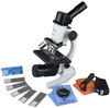 600X Compound Student Microscope W Rechargable Led. 5 Prepared & 12 Blank Slide