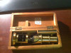 ANTIQUE VINTAGE FRENCH PORTABLE BRASS MICROSCOPE OPTICS FRANCE WITH BOX & SLIDES