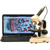 AmScope 40X-1000X Cordless LED Top & Bottom Lights Compound Microscope + Camera