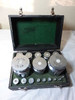 VINTAGE TOLEDO CALIBRATION WEIGHT SET & CASE - 17 WEIGHTS: 1/4 OUNCE - 10 LBS