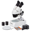 20X-80X LED Cordless Stereo Microscope w/ Top & Bottom Light illumination System