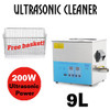 Stainless Steel 9L Industry Heated Ultrasonic Cleaner Heater With Timer+basket