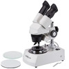 20X-40X Led Cordless Stereo Microscope W/ Top & Bottom Brightfield And Darkfield