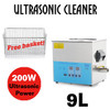 Stainless Steel 9 L Liter Industry Heated Ultrasonic Cleaner Heater Timer basket