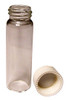 8ML LOW BACKGROUND GLASS VIAL WITH POLY LINED WHITE PLASTIC SCREW CAP, 1000/CS