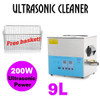 Usa 9L Industry Heated Ultrasonic Cleaner Heater W/Timer Stainless Steel New