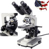 Microscope Led 40X-2500X Lab Binocular Compound 3Dtwo-Layer Mechanical Stage New