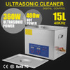 15L 15 L ULTRASONIC CLEANER 6 SETS TRANSDUCERS CLEANING BASKET JEWELRY CLEANING