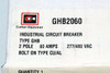 New Cutler Hammer Ghb2060 60A 2-Pole 277V Circuit Breaker 1 Year Warranty