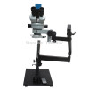 3.5X-90X Trinocular Articulating Arm Pillar Clamp Big Base Zoom Stereo Microscope With 14MP HDMI USB Camera 144 LED Light Source