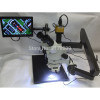 3.5X-90X Trinocular Articulating Arm Pillar Clamp Big Base Zoom Stereo Microscope+HDMI Microscope Camera+10-inch Monitor+144 LED