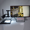 HDMI 60FPS Video Microscope Measuring Camera+3D Side Face Adjustable Large Field of View 10X-180X Zoom C-mount Lens+LED+Bracket