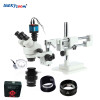 Lucky Zoom Brand 3.5X-90X Stereo Trinocular Microscope Boom Stand 16MP HDMI USB Microscope Camera 144 LED Ring Light Accessories