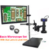 Lapsun All 4K 1080P HDMI UHD Industry Camera Microscope Set with Measuring + 15.6" 4K IPS Monitor + Stand + Lens + 144 LED Light