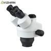 7X-45X Simul-Focal Double Boom Stand Trinocular Stereo Zoom Microscope 28MP HDMI Camera Ring Light digital microscope stand
