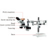 Double Boom Stand Zoom Simul Focal Trinocular Stereo Microscope+28MP 2K HDMI USB Industrial Camera For Phone PCB Repair