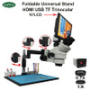 efix 38MP Foldable Universal Stand Trinocular Microscope HDMI USB Camera Soldering Stereo Zoom 10" LCD Workbench Phone Repair