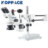 KOPPACE 7X-45X Stereo Zoom Trinocular Microscope,WF10X/20 Eyepiece,Mobile phone repair Microscope,144 LED Ring Light