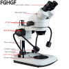 FGHGF Zoom 7-45 Times Stereo Microscope Dissection Microscope Double Fiber Optic Illumination Mineral Crystal Medical Experiment