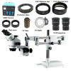 3.5X-90X Double Boom Stand Stereo Zoom trinocular Microscope+14MP Camera +144pcs Led Microscope for industrial PCB repair