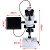 Continuous zoom 3.5 90x HD Stereo trinocular Microscope + USB HDMI VGA camera 1/3 adapter + 8-inch LCD + 56 LED Light + 0.5X 2X