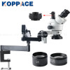 KOPPACE  3.5X-90X Trinocular Stereo Zoom Microscope,0.7X-4.5X Zoom Objective, 144 LED Ring Light Mobile phone repair microscope