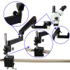 Lucky Zoom Brand 7X-90X Trinocular Stereo Microscope Articulating Arm Pillar Clamp Stand Microscope Soldering Microscopio Repair