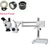3.5X-90X Simul-focal Trinocular Industrial Inspection Zoom Stereo Microscope + Double-Arm Boom Stand