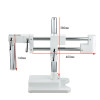 3.5X-90X Simul-focal Trinocular Industrial Inspection Zoom Stereo Microscope + Double-Arm Boom Stand