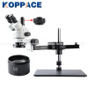 KOPPACE 3.5X-45X Trinocular stereo Zoom Microscope,144 LED Ring Light,Mobile phone repair Microscope,0.5X Objective lens