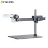 Simul-Focus Single Boom Stand Trinocular Stereo Microscope 7X-45X with 28MP microscope camera 56 LED Ring Illumination Light