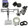 3.5x-90x arm frame stereo zoom microscope 1080P VGA industrial microscope camera 144 LED light