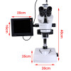Continuous zoom 7x-45x HD digital Stereo trinocular Microscope + USB HDMI VGA camera + 8-inch LCD + LED Upper/Lower Light source