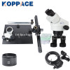 KOPPACE 3.5X-45X Binocular Stereo Zoom Microscope WF10X Eyepieces 144 LED Ring Light 0.5X lens Mobile phone repair Microscope