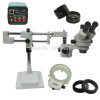 3.5X-90X Double Arm Boom Stand Trinocular Stereo Zoom Microscope+14MP HDMI USB Industrial Microscope Camera+144 LED Lights