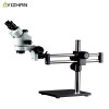 7X-45X Simul-Focal Double Boom Stand Trinocular Stereo Zoom Microscope Ring Light Microscopio biological microscope digital