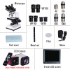 Professional Lab biological HD trinocular microscope zoom 2500X   + USB HDMI VGA electronic digital CCD Camera + 8-inch LCD led