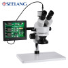 zoom 3.5 90x 8-inch LCD Large workbench HD trinocular Stereo Microscope digital camera +56 LED Ring Light +1/3 adapter soldering