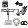 3.5x-90x double arm frame stereo zoom microscope hd 2 megapixel mini VGA industrial microscope camera 144 LED light