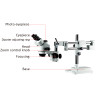 Double Boom Stand Trinocular Stereo Zoom Microscope Simul Focal 7-45X with Led Light microscope for soldering cell phone